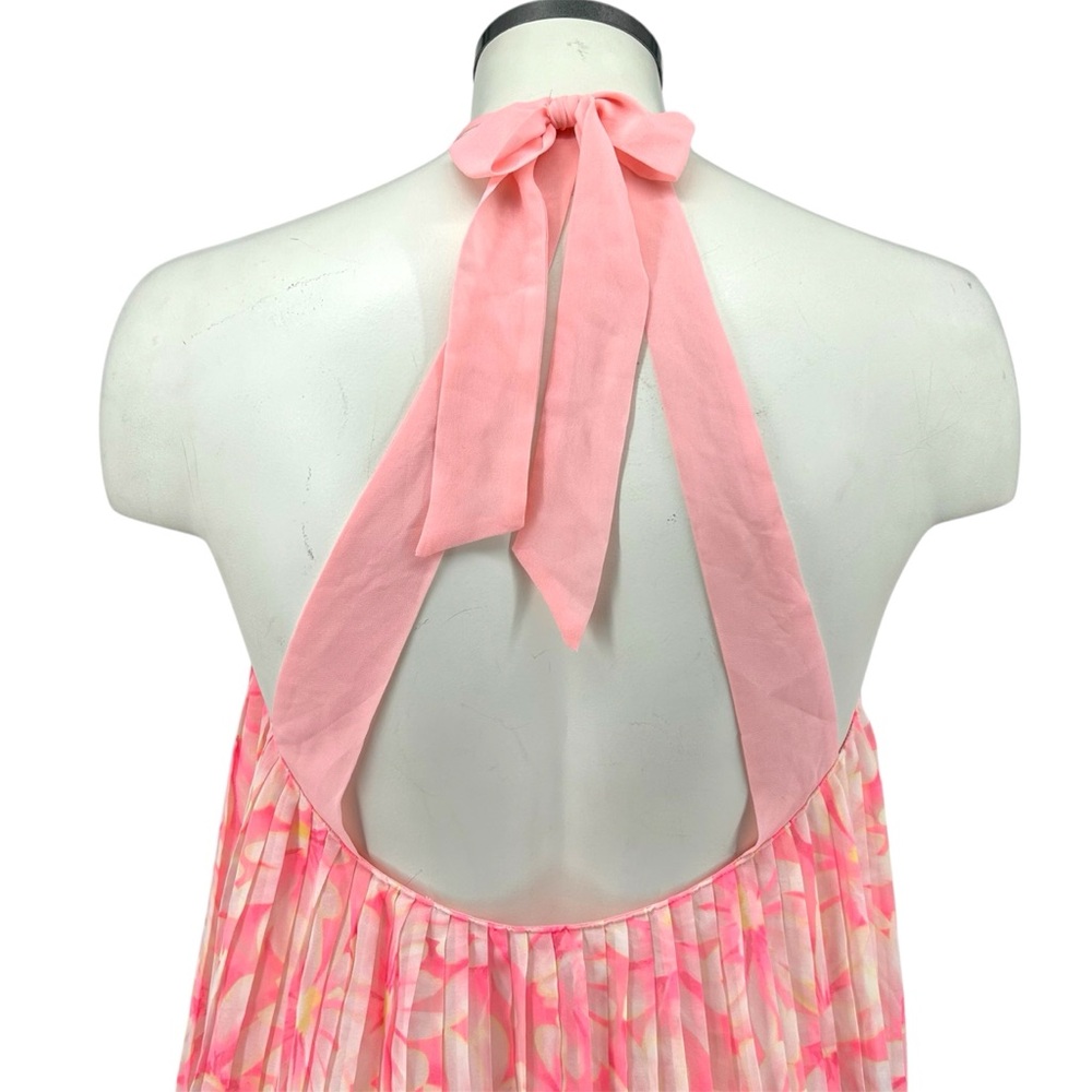 Victoria’s Secret Floral Jewel Neck Open Back Accordion Pleat Babydoll Nightie - Picture 7 of 11